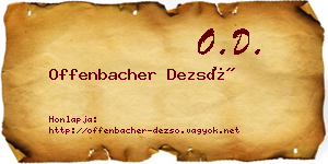 Offenbacher Dezső névjegykártya