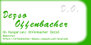 dezso offenbacher business card