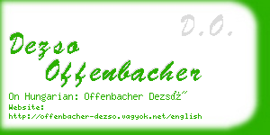 dezso offenbacher business card